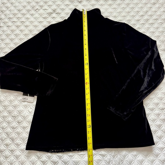 NWT Simply Vera Vera Wang Velour Sequin Mock Neck Pullover Blouse Black Sz XL - Picture 12 of 12